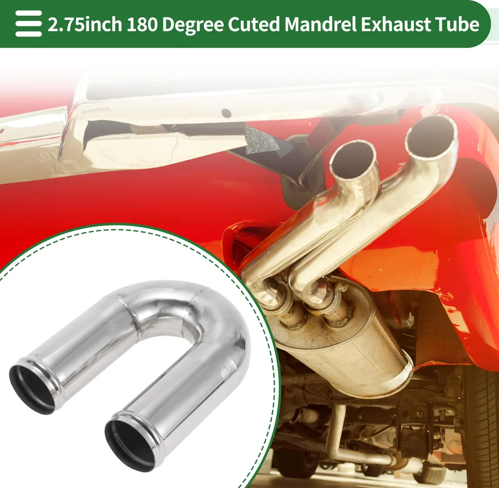 Tuyau échappement 180° à mandrin 70mm inox T304 avec perle roulée