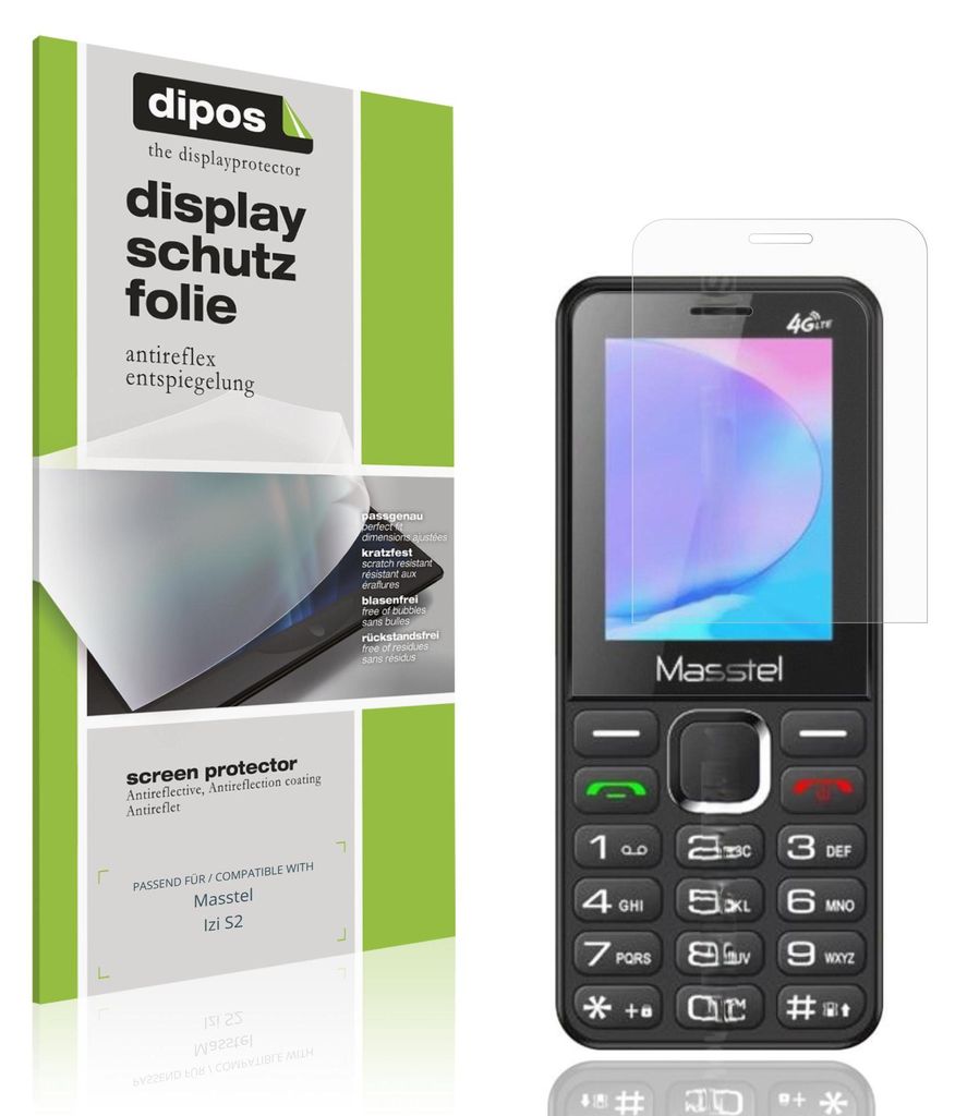 4x Schutzfolie für Masstel Izi S2 matt Displayschutzfolie Folie Display Schutz dipos