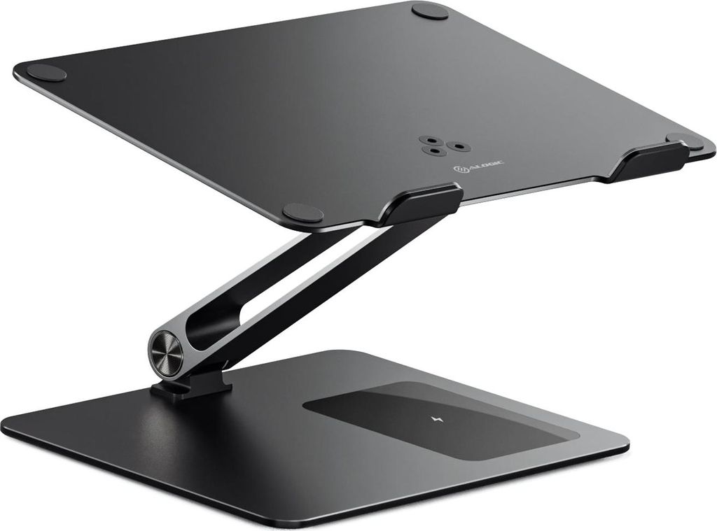 Alogic Elite Aluminum Laptop Stand Wireless Charger Black