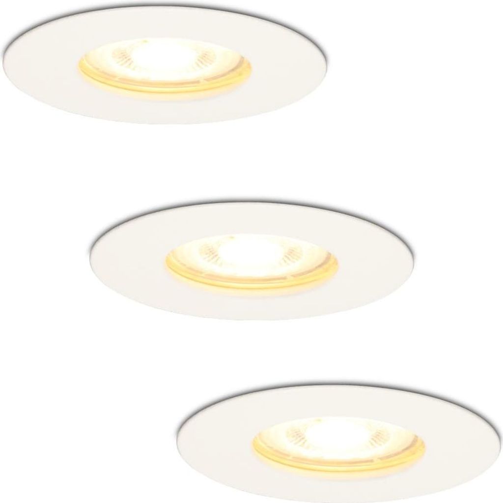 hoftronic LED Einbaustrahler 3er Set 4W 345lm 2700K GU10 Dimmbar IP65 Weiß