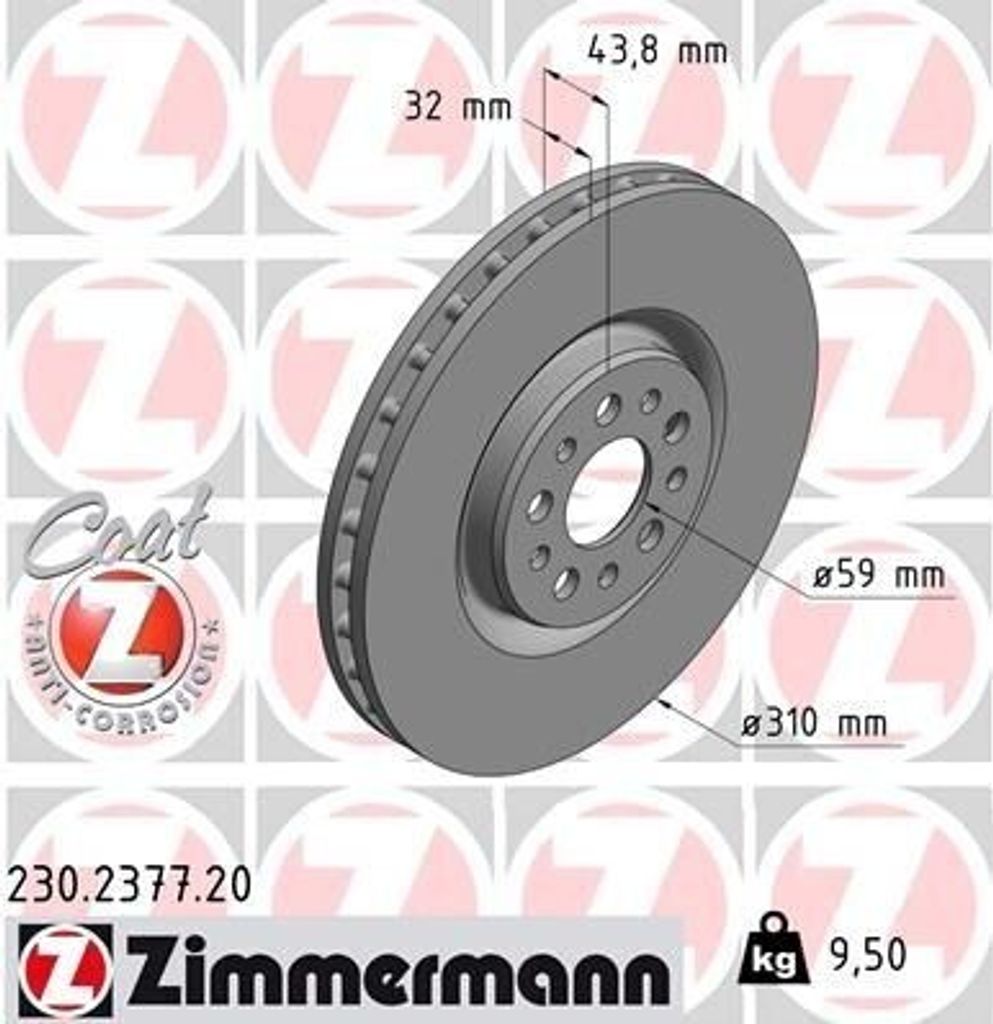 ZIMMERMANN 230.2377.20 - Bremsscheibe für C8 (EA, EB), Ulysse