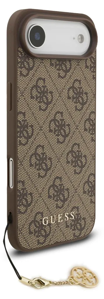 GUESS iPhone Air Case Marrone con Ciondolo | Trendy 4G Logo Cover
