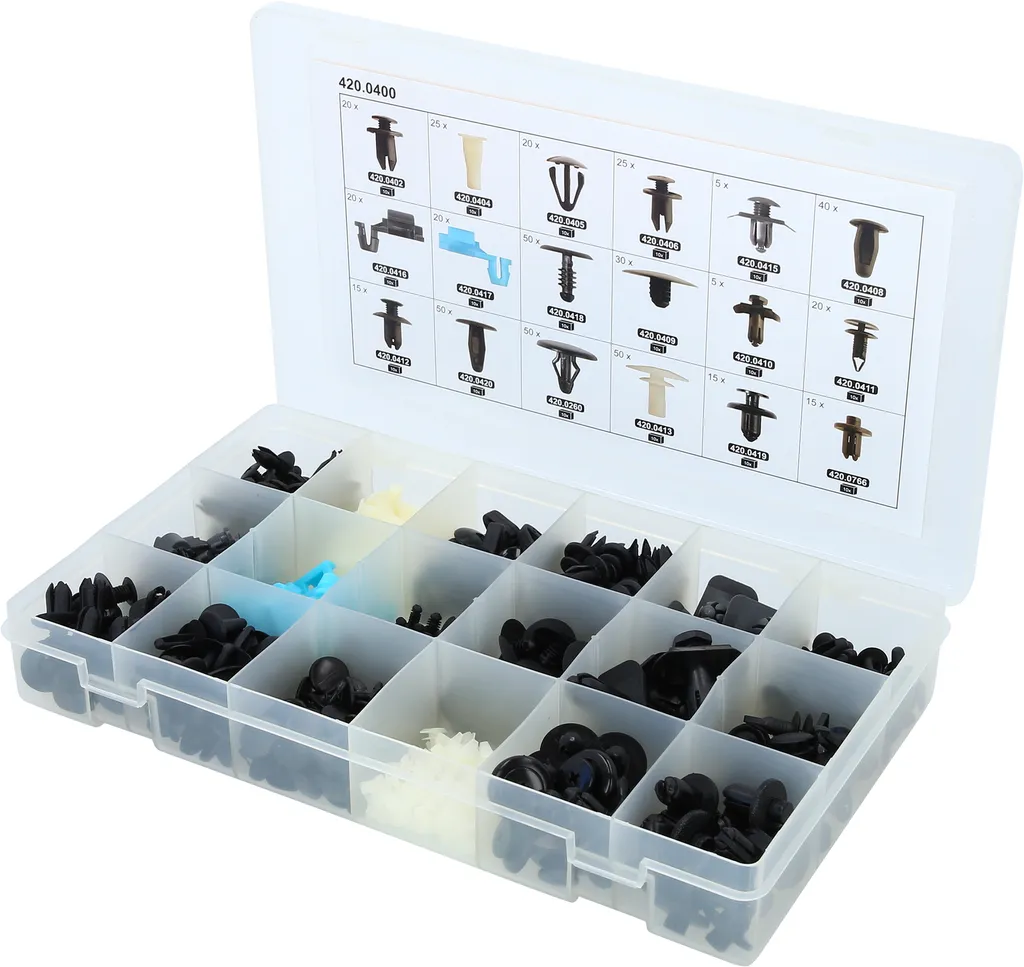 KS TOOLS 420.0400 Jeu de clips de fixation Mazda 475 pcs pour carrosserie