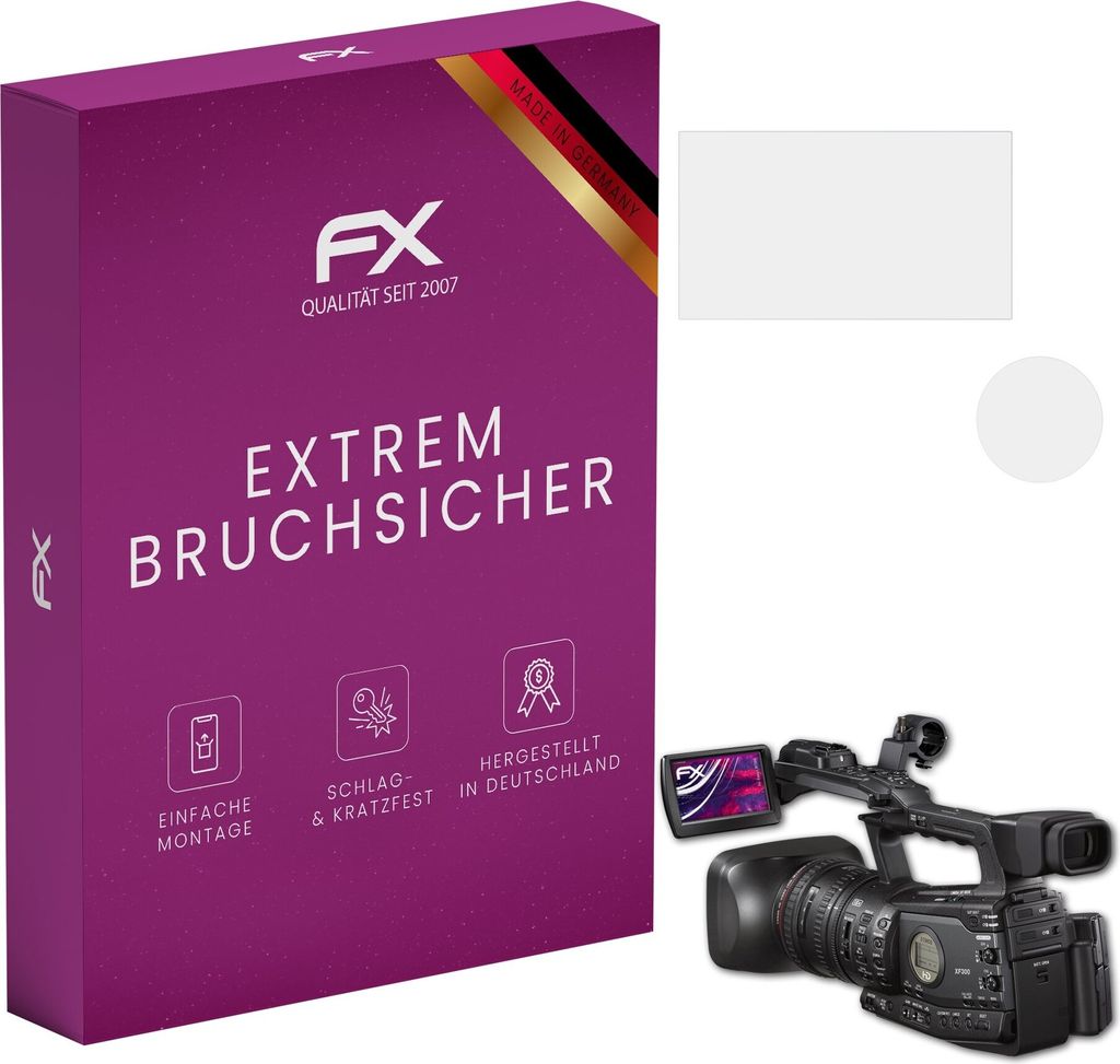 atFoliX FX-Hybrid-Glass Displayfolie kompatibel mit Canon XF300 Glasfolie
