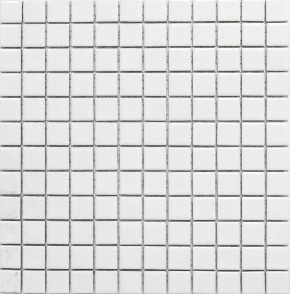 Keramikmosaik Mosaikfliesen Duschrückwand WEISS GLÄNZEND Produktbild 