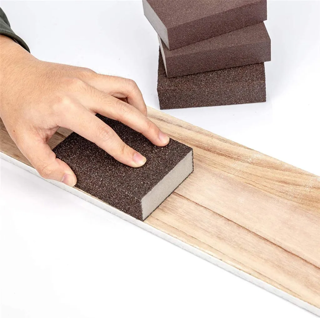 Ponçage sans Rayures : Set 5 Éponges Abrasives Réutilisables Bois/Métal