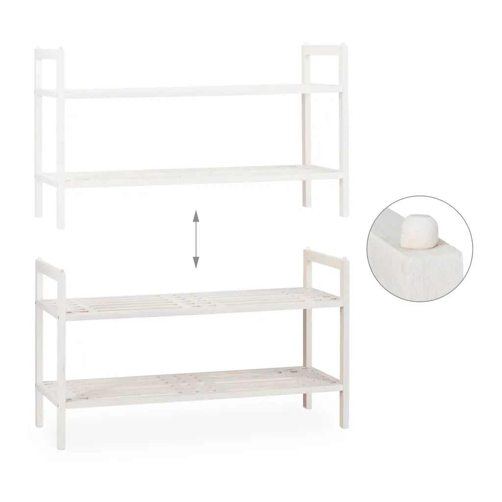 Étagère à chaussures blanche modulable - Meuble de rangement extensible