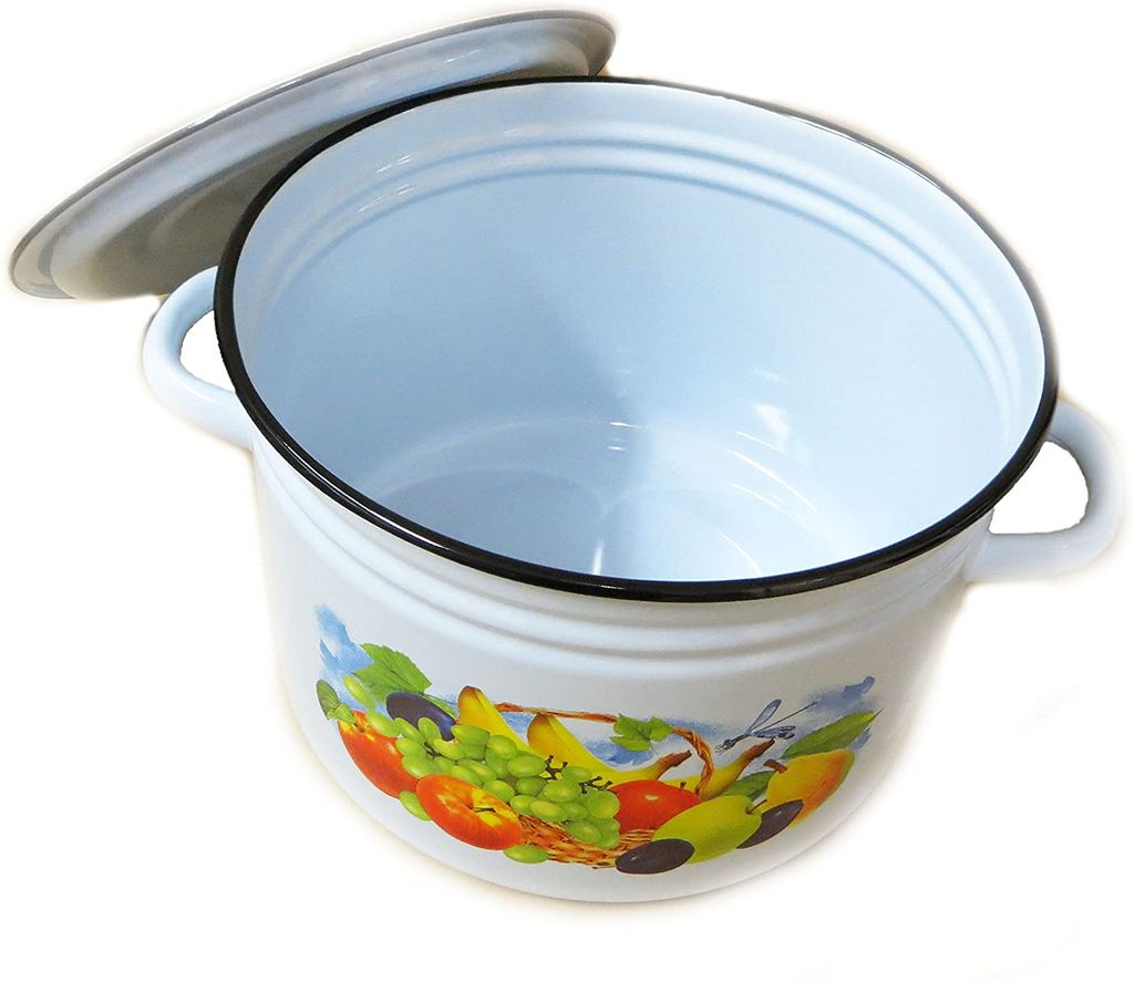 Emaille kom met blauwe rand 16 cm 480ml (41016-432W) - Gekleurd servies - DHW Nonfood