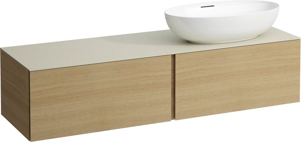 LAUFEN ILBAGNOALESSI Schubladenelement, Steinplatte Calce Avorio, Ausschnitt rechts, 160x50x37cm, zu WT-Schale H81897 5, H4313530972501