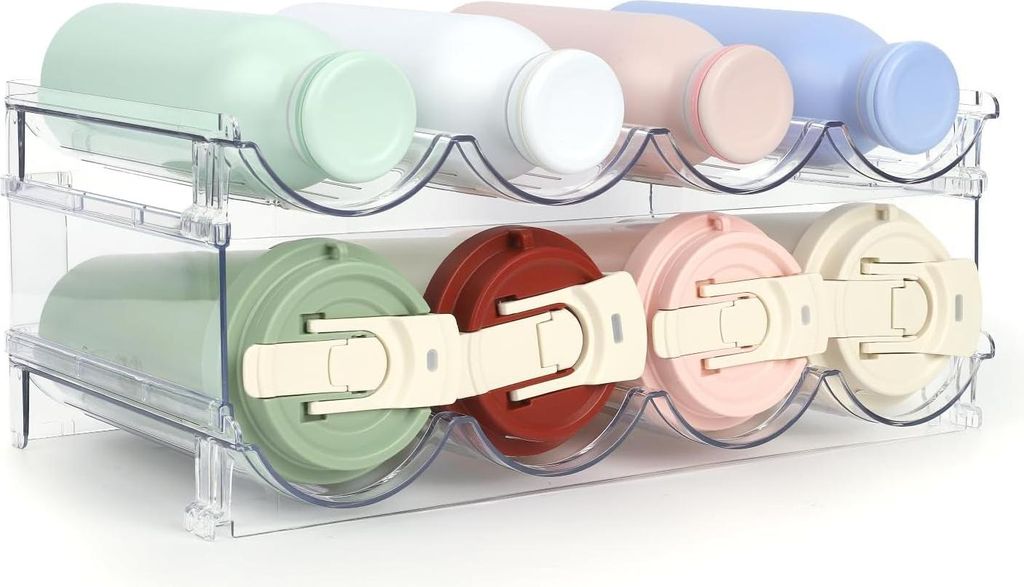 Stapelbarer Flaschenhalter fš¹r Kš¹hlschrank, Schrank, Vorratskammer - Wasserflaschenhalter fš¹r Kš¹chenschr?nke Arbeitsplatte Kš¹hlschra...