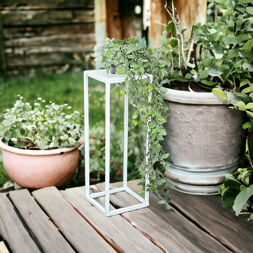 DanDiBo Sgabello per fiori in metallo nero angolare tavolino da