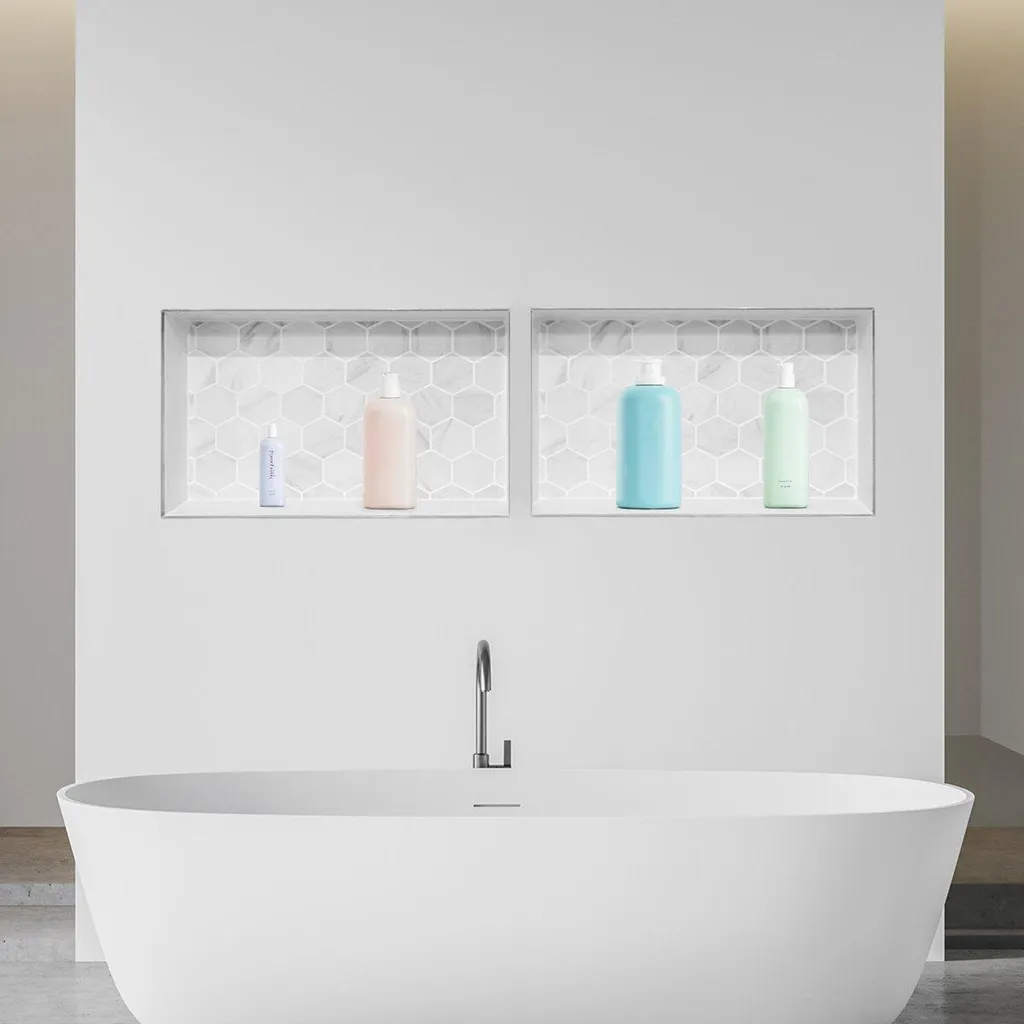 Niche de douche inox 40,6x81,3 cm étanche avec double compartiment - 8