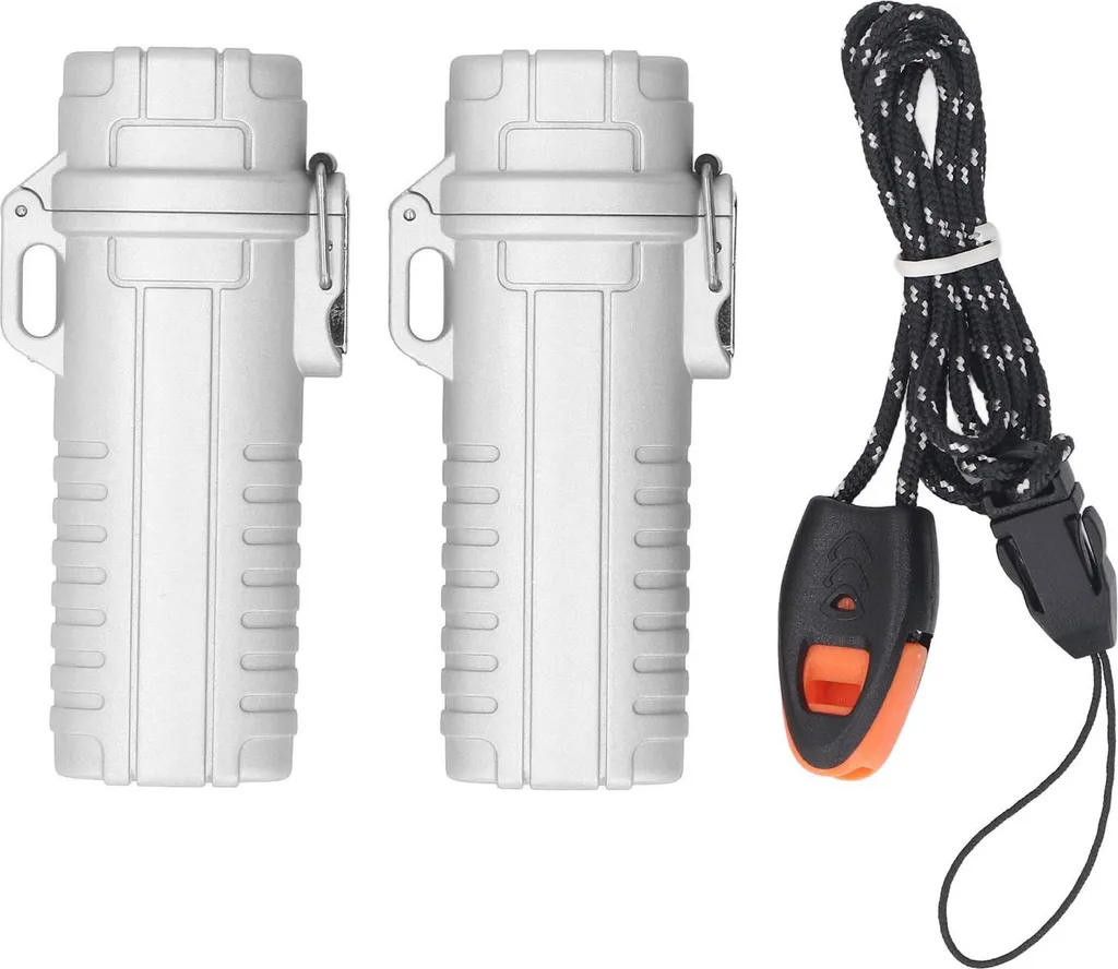 Set 2 Contenitori Sigillati Impermeabili Porta Oggetti Outdoor Argento
