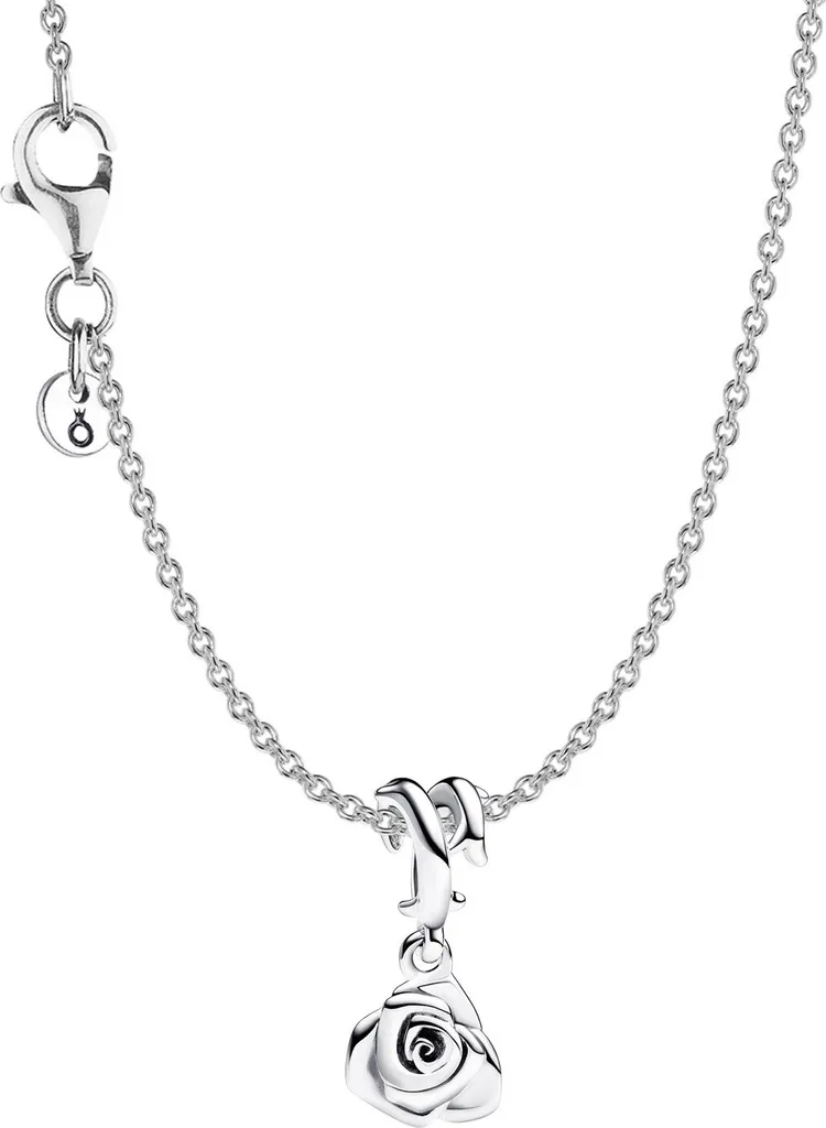 Collier Pendentif Rose Fleurie Argent pour Femme Style Romantique Chic