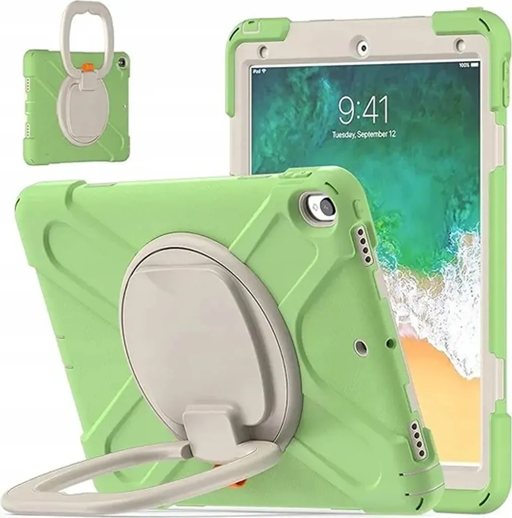 Custodia iPad 9/8/7 10.2 Blindata Verde: Protezione 360 Girevole