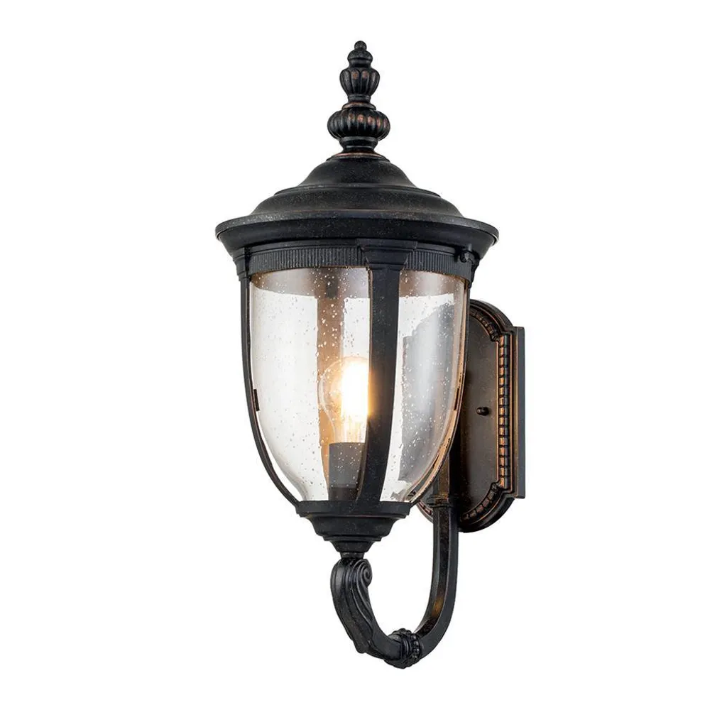 Applique extérieure E27 Cleveland - Luminaire 60W IP44 Finition Fer Noir