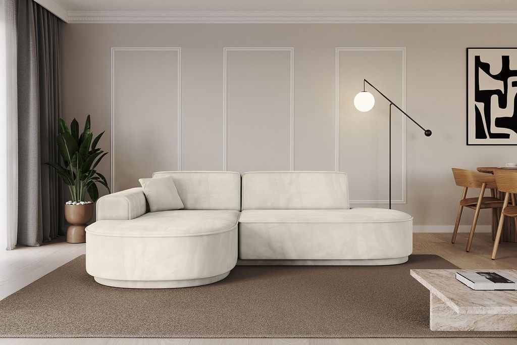 ALTDECOR Ecksofa in L-Form MARI-L1-v3 - 243x171x83 cm Beige - Corner Sofa Bett Eckcouch Couch Wohnlandschaft Cauchsofa