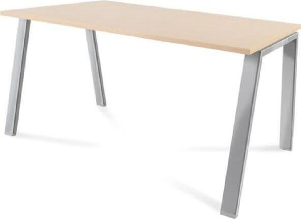 Schreibtisch Blanca BxTxH 140x80x73cm Gestell verchromt Platte Melamin buche