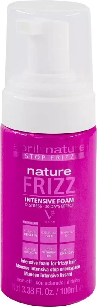 Mousse Kératine Végane Abril et Nature 100ml Soin Frizz Control Intense