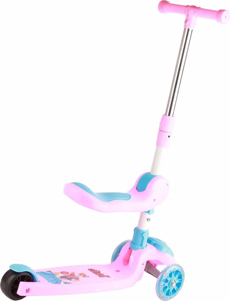 Monopattino Tre Ruote Evolution Rosa: Equilibrio e Luci LED Bimbi - 5