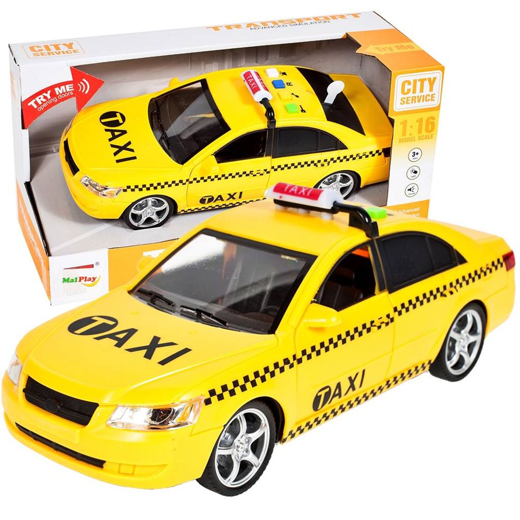 Malplay Interactive Yellow Ny Taxi Giocattolo Auto Taxi Immagine del prodotto 