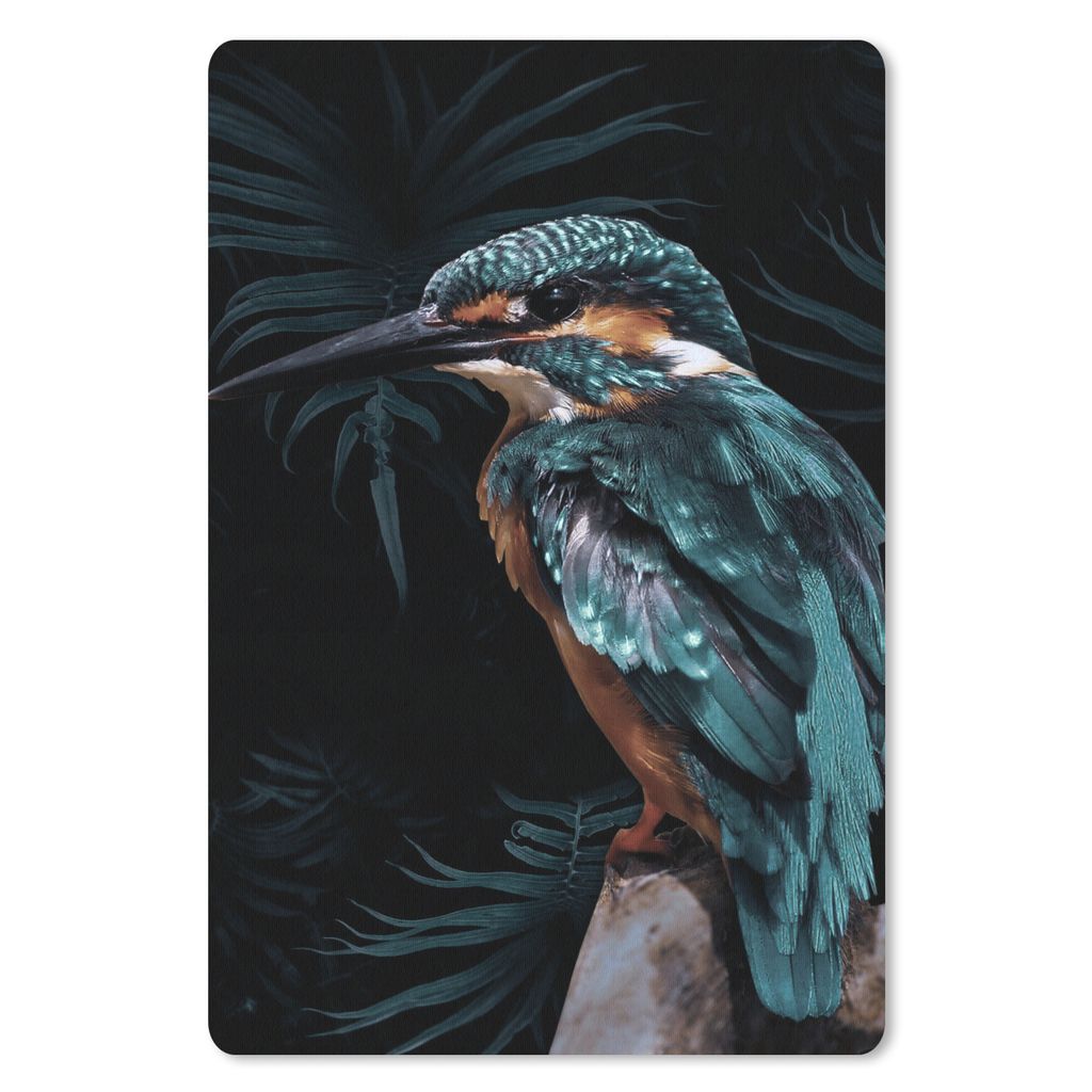 MuchoWow Mauspad Mousepad Eisvogel - Blau - Pflanzen 40x60 cm - Mousepads - Maus Mat - Pad - Mausunterlage - Schreibtisch Accesoire