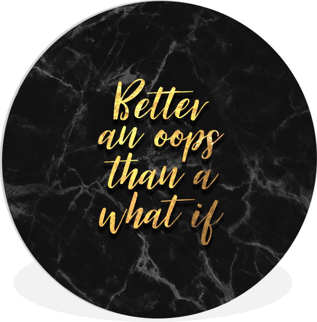 MuchoWow Rundes Wandbild - Runde Bilder Zitate - Motivation - Gold - Marmor Ø 30 cm Kreis Wanddekoration Kunststoff - Wandkreis - Wandschmuck - ...