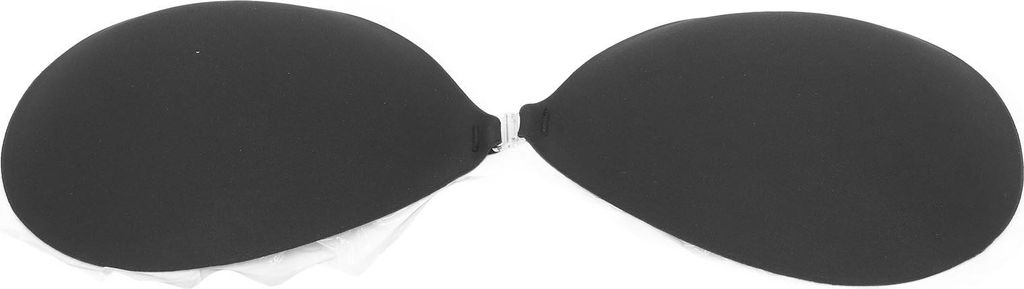 Selbstklebender BH für Damen, trägerlos, Push-Up, Silikon-Druckknopfverschluss, 3D-Seitenbruststraffung, klebrig, Schwarz, C