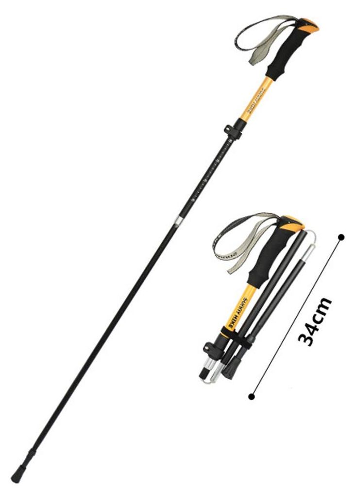 INF 2er Set verstellbare Aluminium Wanderstöcke 115cm mit EVA Griff Gelb
