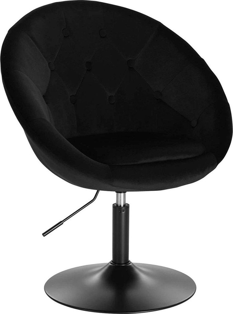 Barkhocker Nero Deluxe Industrial – Schwarz – Höhenverstellbar – Mit Rückenlehne – Samt – Barstuhl – Küchenstuhl – Modernes Design...
