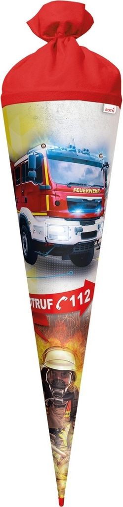 ROTH Schultüte Feuerwehr 70 cm groß mit Licht rund Produktbild 