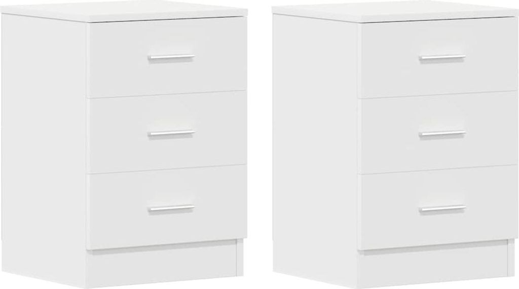 vidaXL Noční stolky 2 ks. Bílé 38x35x56 cm výrobek ze dřeva Obrázek produktu 