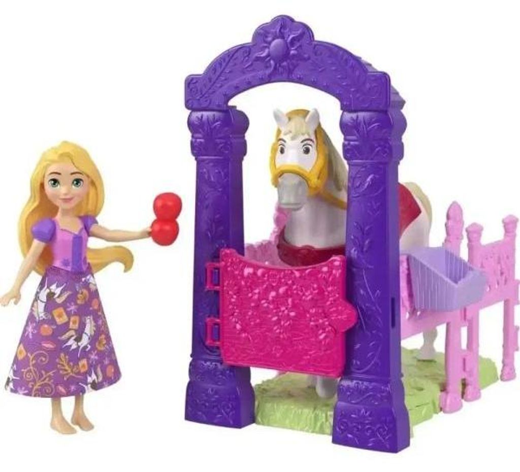 Disney Princess STORYTIME STACKERS Rapunzel's Royal Stable, Make-up-/Styling-Puppenkopf, Weiblich, 3 Jahr(e), Junge/Mädchen, 135 mm, Mehrfarbig