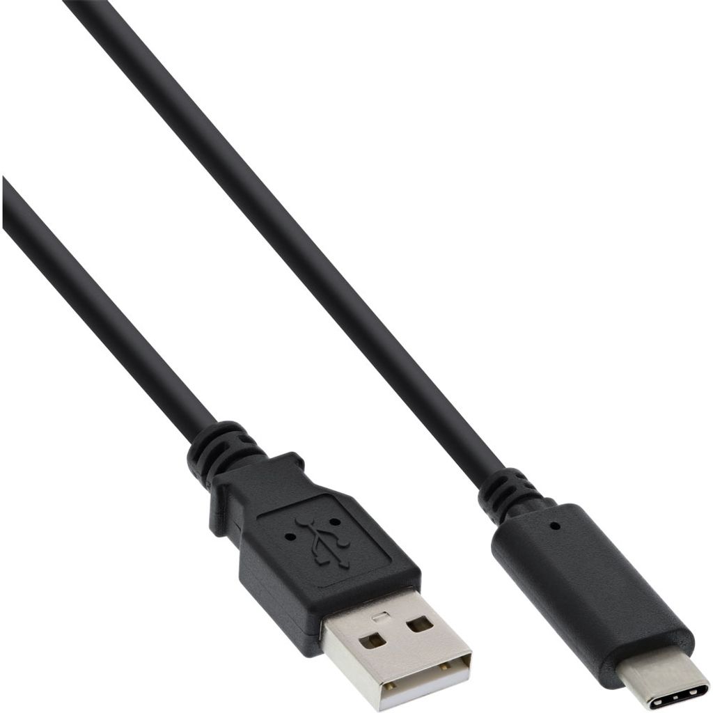 InLine USB 2.0 Kabel, USB-C Stecker an A Stecker, schwarz, Produktbild 