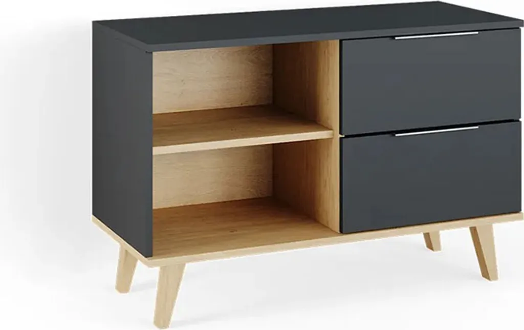 Commode anthracite Vicco Nautica 90x61cm, meuble de rangement 36738