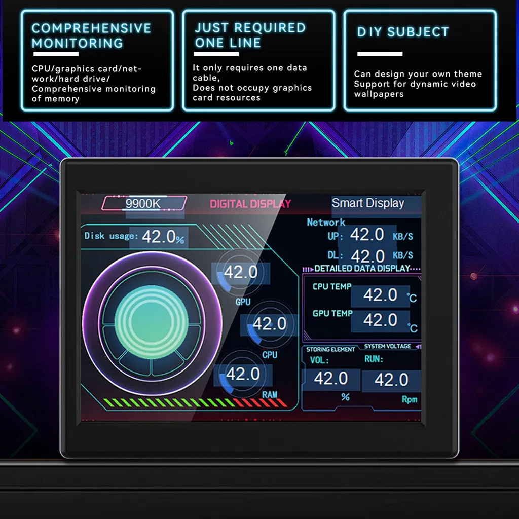 Moniteur Secondaire USB 3.5 IPS pour Affichage Statistiques PC CPU GPU