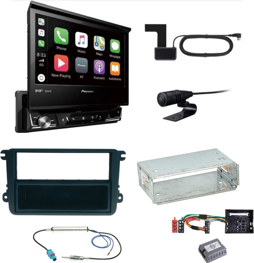 Pioneer AVH-Z7200DAB Bluetooth CD USB Einbauset für Skoda Fabia Roomster Praktik