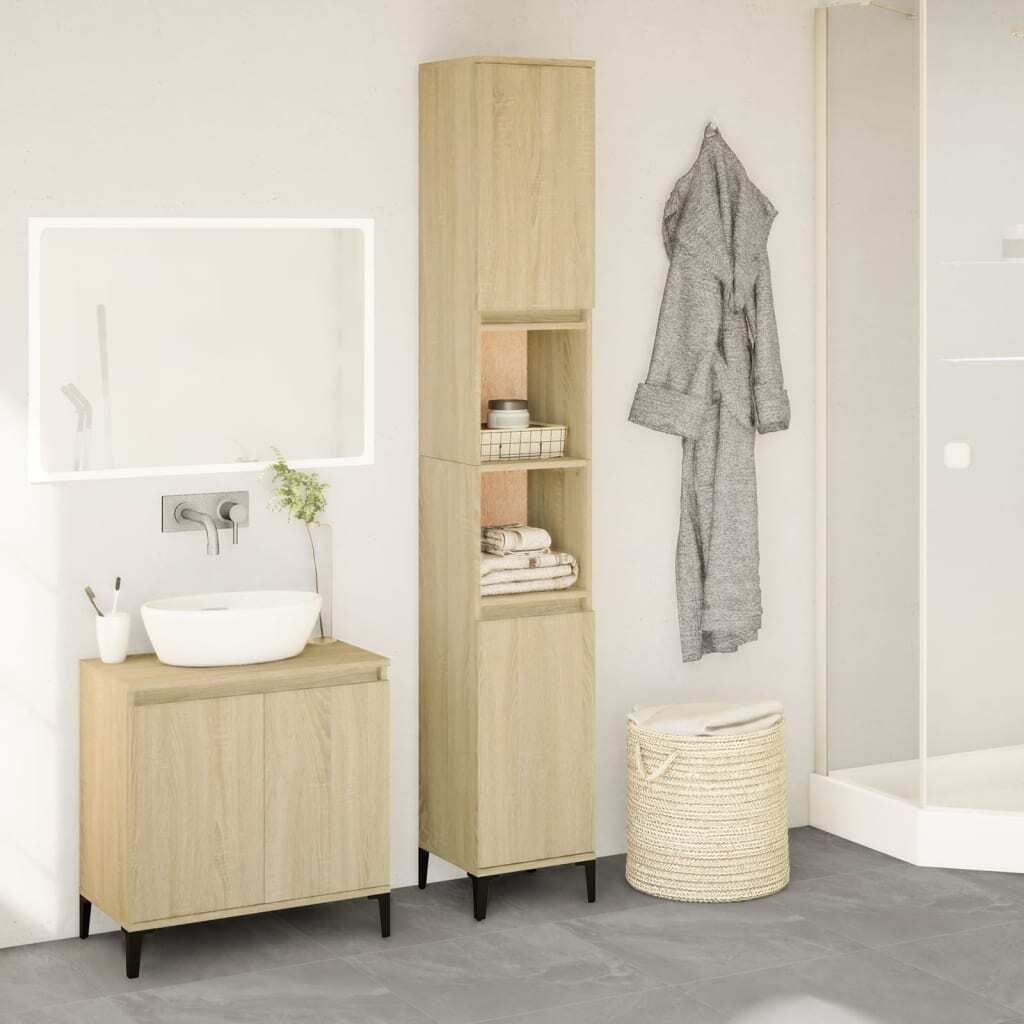 Maison Exclusive - Badschrank Sonoma-Eiche 30x30x190 cm Holzwerkstoff