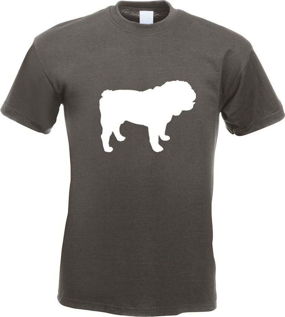 Kiwistar - T-Shirt - Graphit - Englische Bulldogge Hunderasse Herren Funshirt Bedruckt Design Sprüche Spruch Motive - mit Motiv Bedruckt - Funshir...