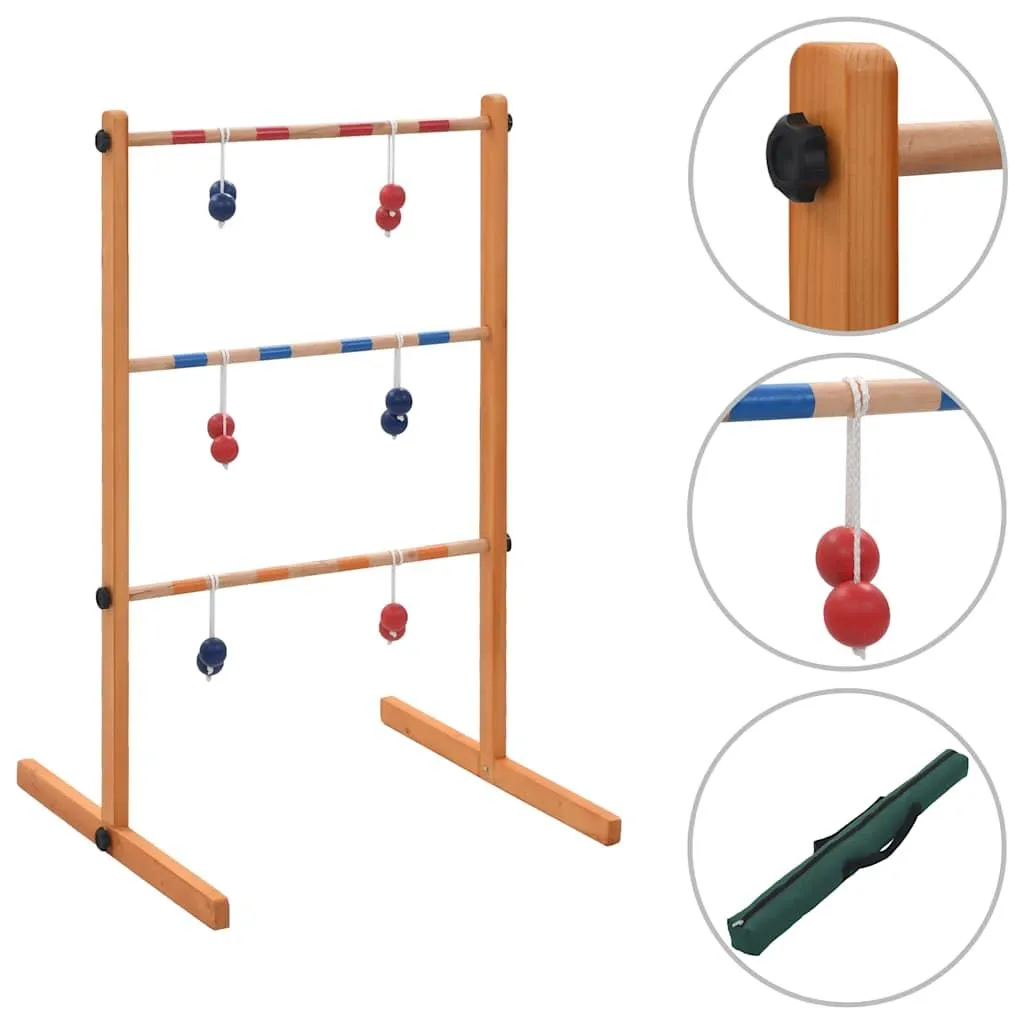 vidaXL Golf à échelle en bois de pin avec 6 boules pour jardin extérieur