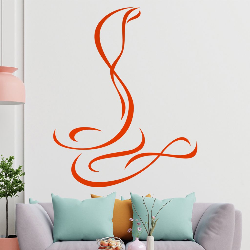 Kobra Linien Wandtattoo in 6 Größen - Wandaufkleber Wall Sticker - Dekoration, Küche, Wohnzimmer, Schlafzimmer, Badezimmer