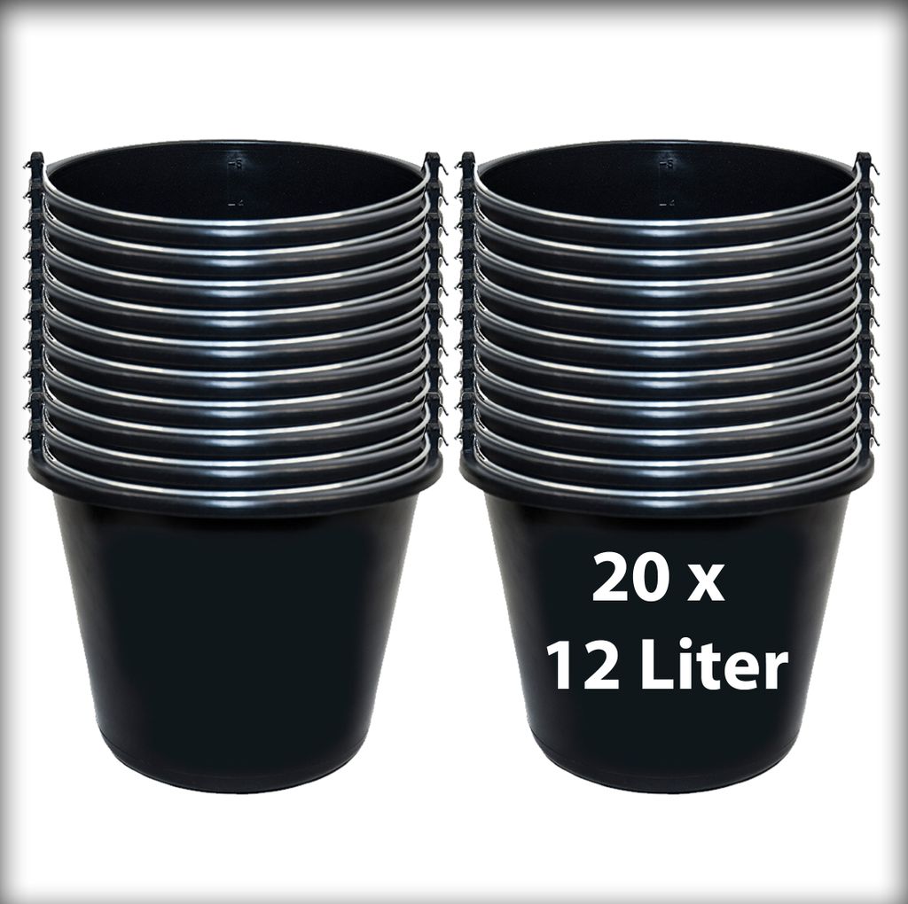 20 Stk. 12 l Baueimer Zementeimer Mörteleimer Eimer mit Henkel Ernteeimer Putzeimer Wassereimer