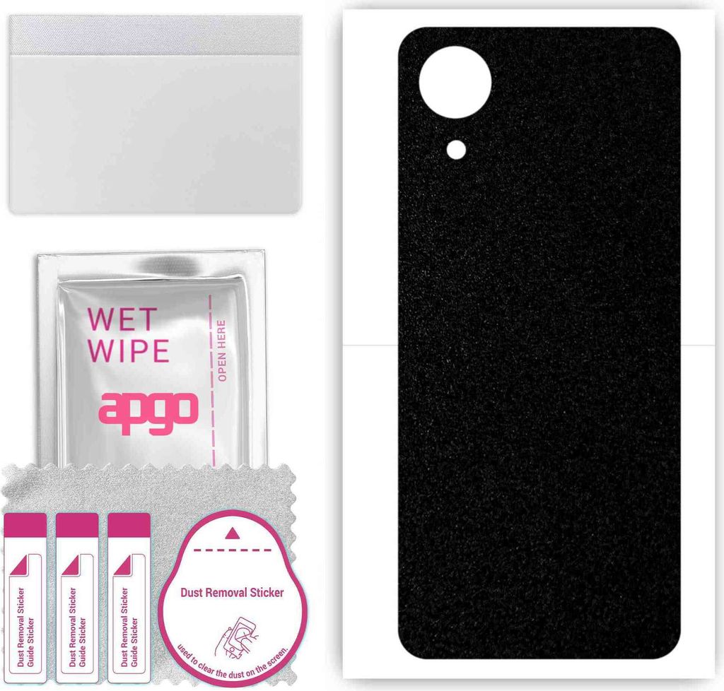 apgo Rückseite Schutzfolie, Skin, kompatibel mit Oppo A17k, Hinten Displayschutzfolie aus Vinylfolie, kratzfest, einfache Montage - Mattschwarz