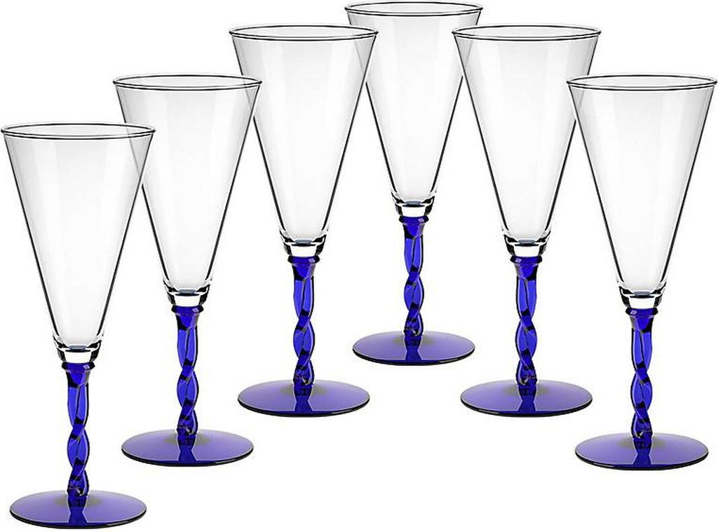 Eiscremeglas 6er-Set Toscana Amore Vero 30cm blau