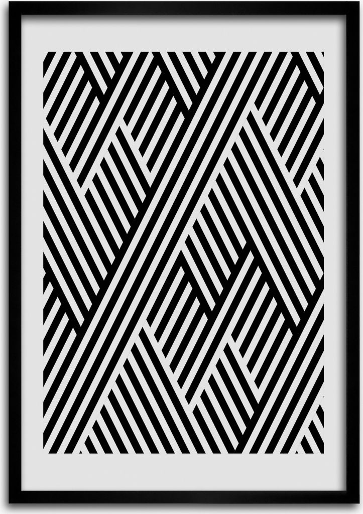 Bild - Bilderrahmen - Foto - 70 cm x 100 cm - MDF - Rahmen - Wandkunst - Geometrischer Hintergrund