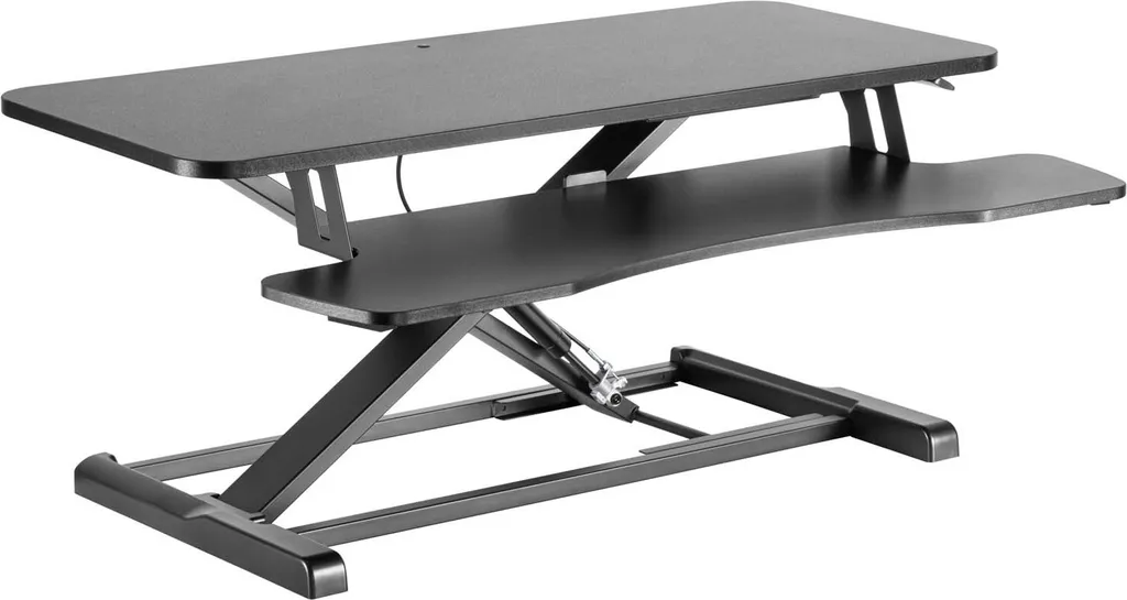 Toboli Support PC Assis Debout 95x40cm Réglable Hauteur Noir Ergonomique
