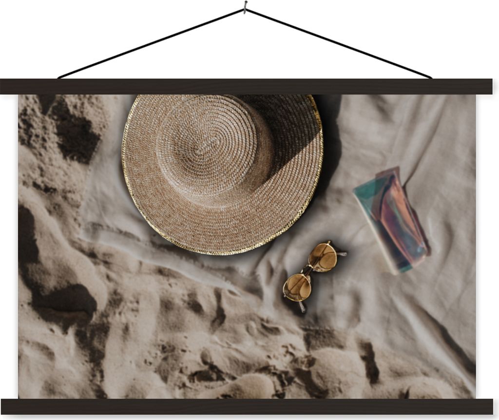 MuchoWow Textilposter Strandtuch - Strand - Sommer 150x100 cm mit schwarzem Rahmen - Schlafzimmer