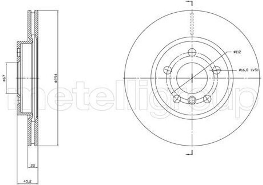 2x METELLI Bremsscheibe 23-1772C für BMW X1 (F48) 2 Active Tourer (F45) X2 (F39)