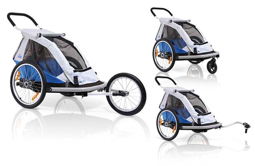XLC Fahrrad Kinder Anhänger Einsitzer - blau grau Produktbild 