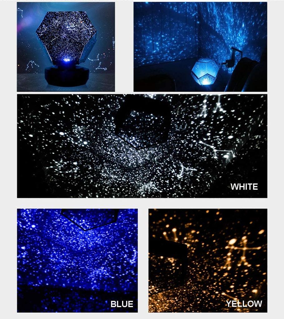 360° drehbar Sternenlicht mit Fernbedienung DISEN Sternenhimmel Projektor für Baby und Kinder Musik LED Lampe Nachtlicht mit 6 Projektionsfilmen und Timer